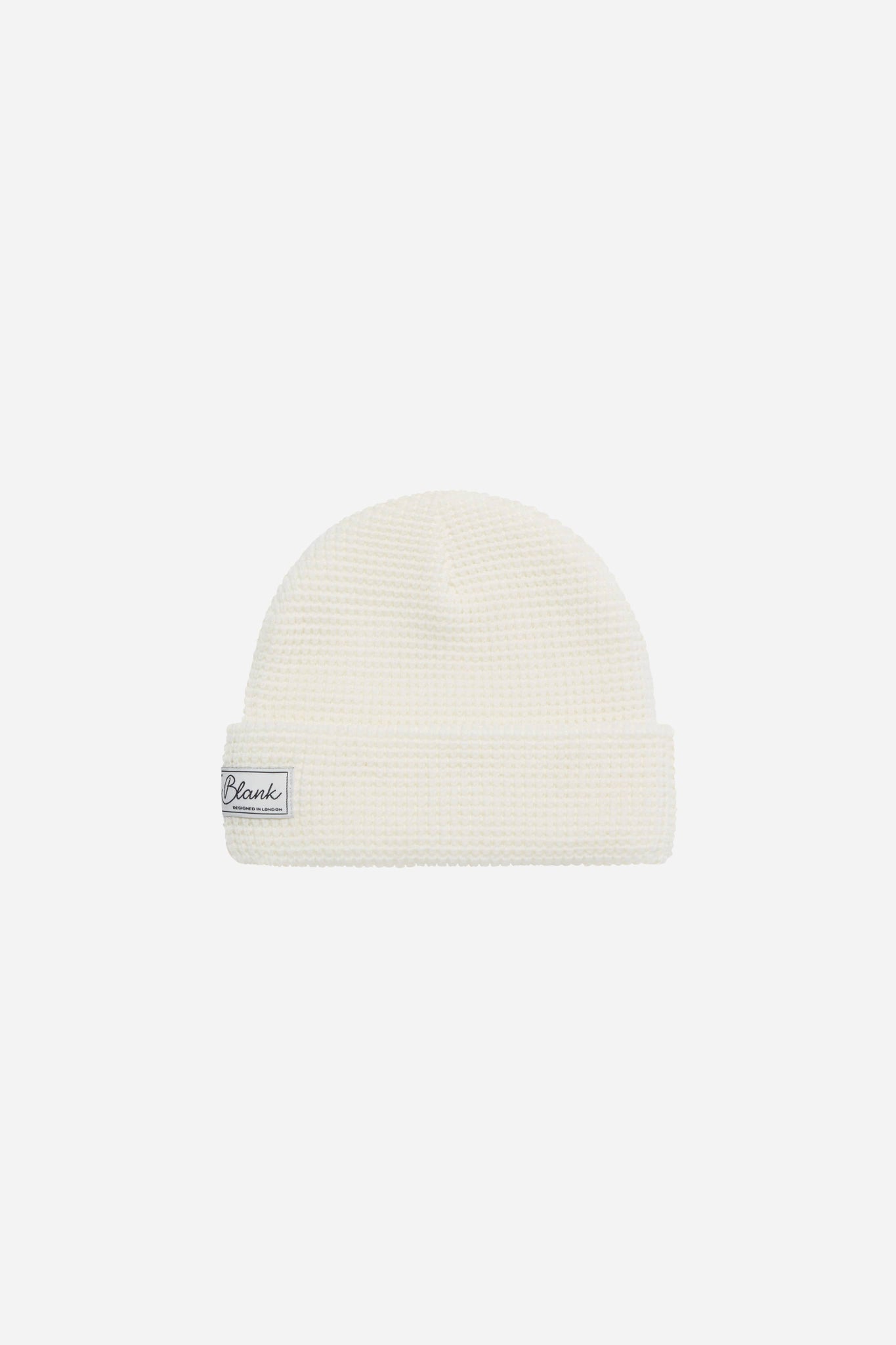 waffle script beanie white