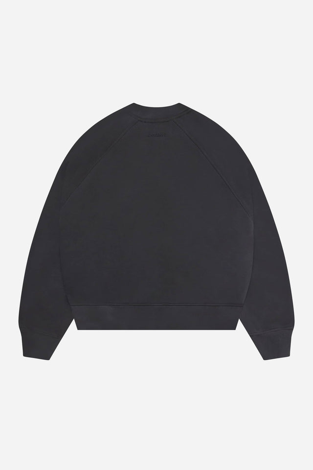 washed raglan sweat black