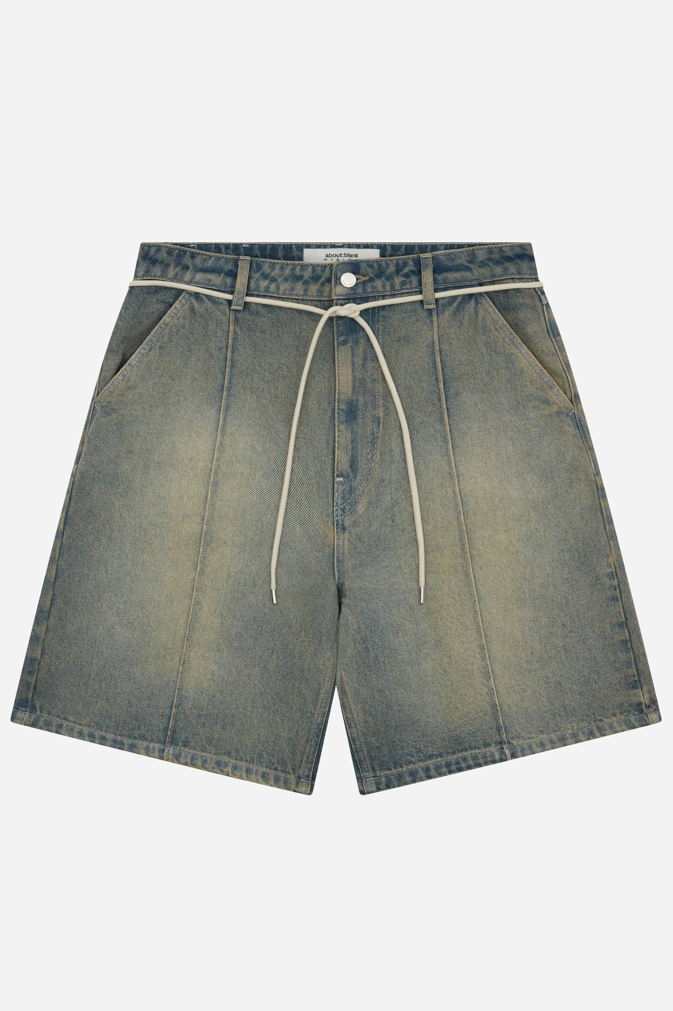 wide denim short dirty wash