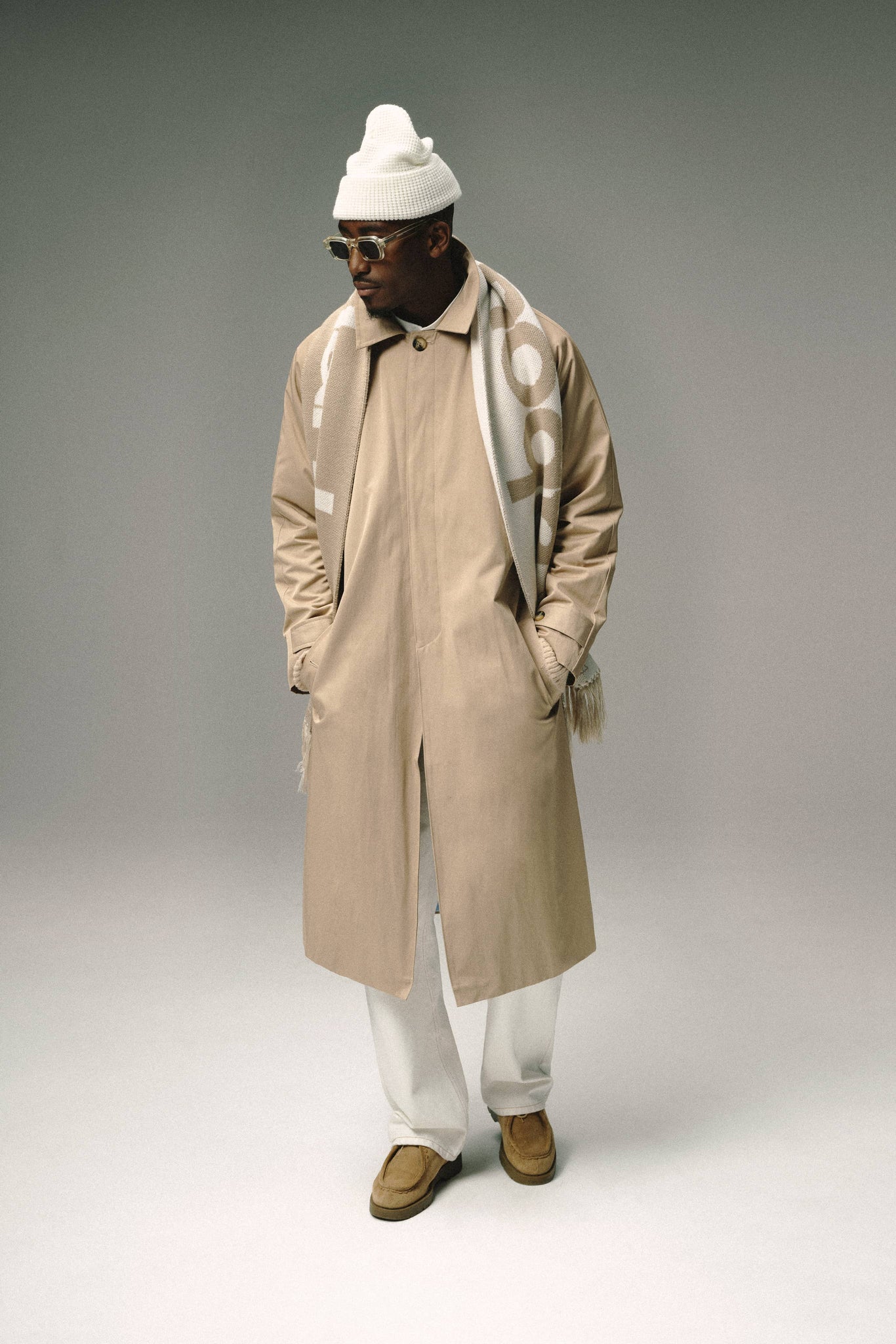 trench coat sand