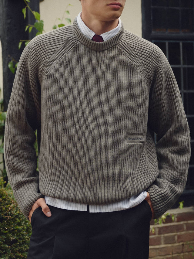 monogram wool cap charcoal