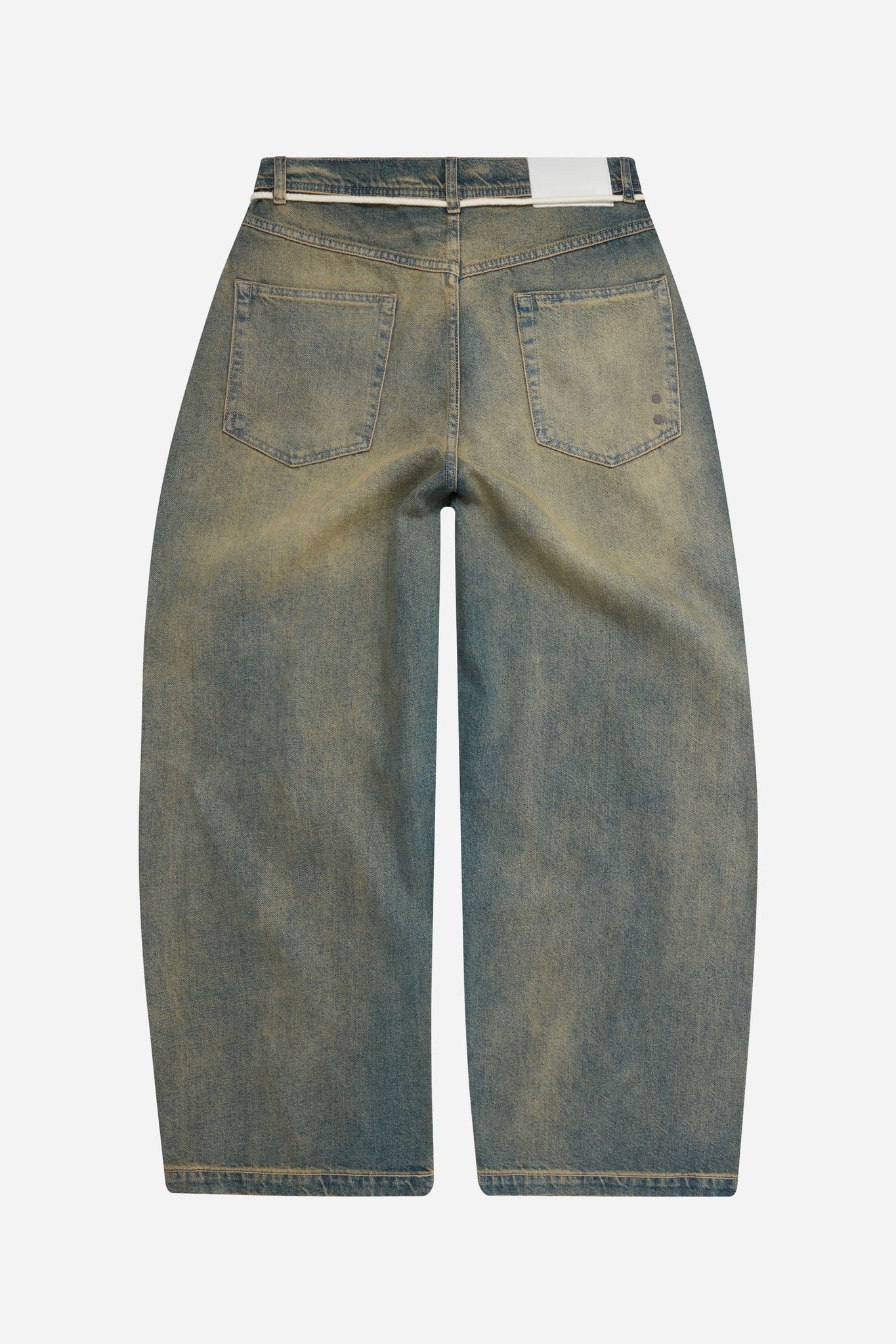 wide leg denim jean dirty wash