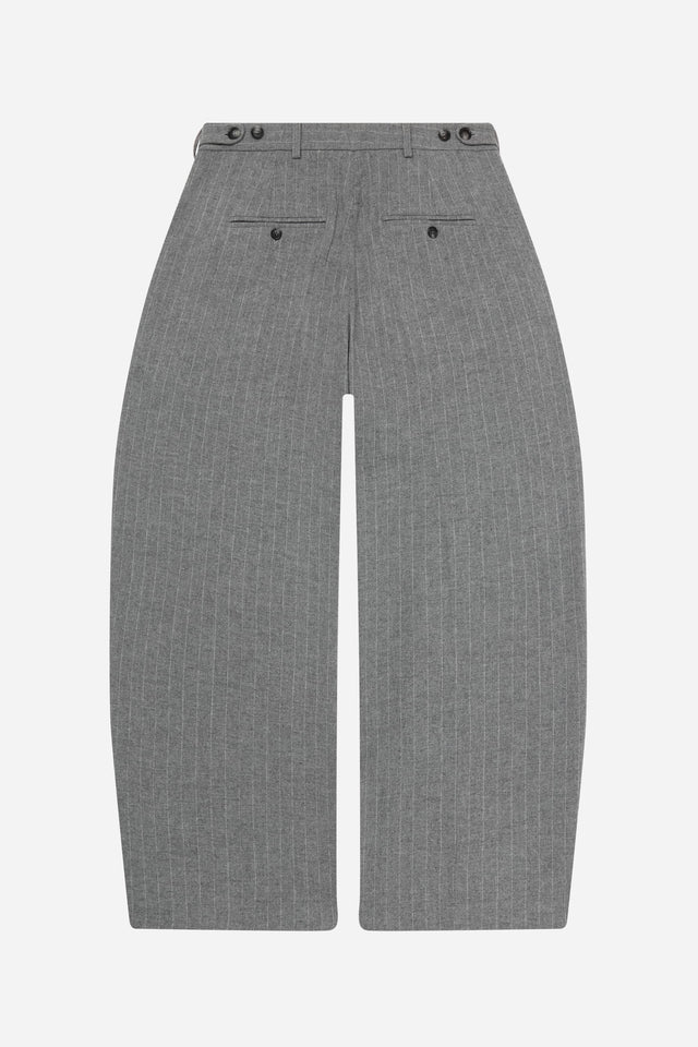 pinstripe tailored wide leg trouser grey/white