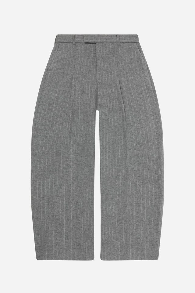 pinstripe tailored wide leg trouser grey/white