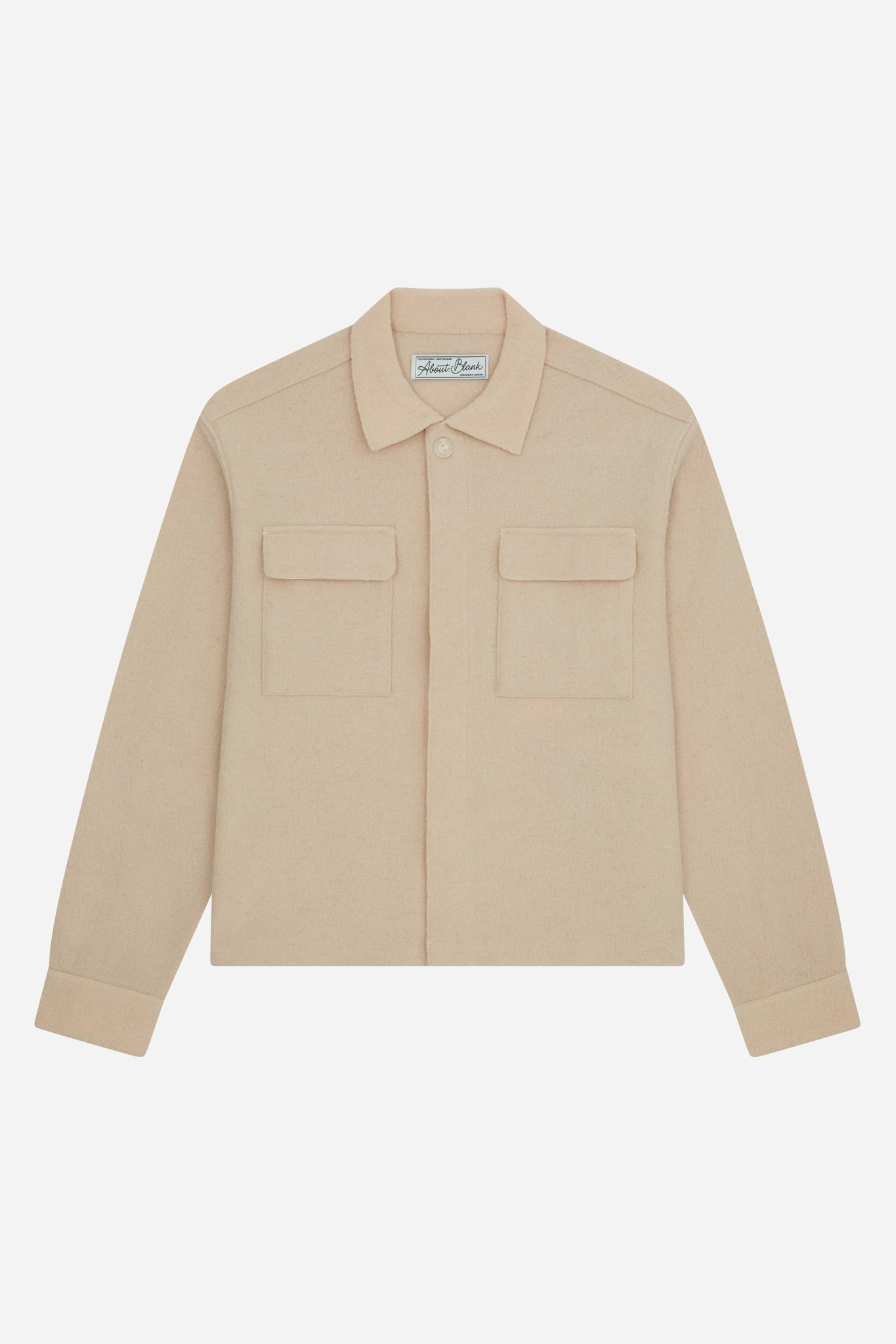 wool overshirt sand