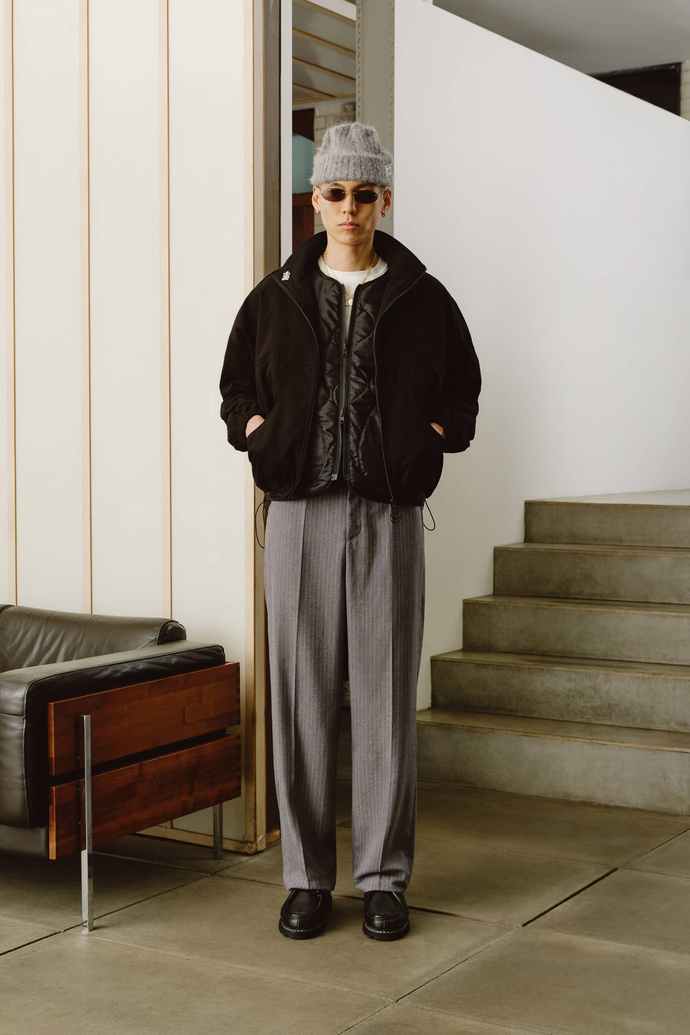 about:blank | panelled track jacket black