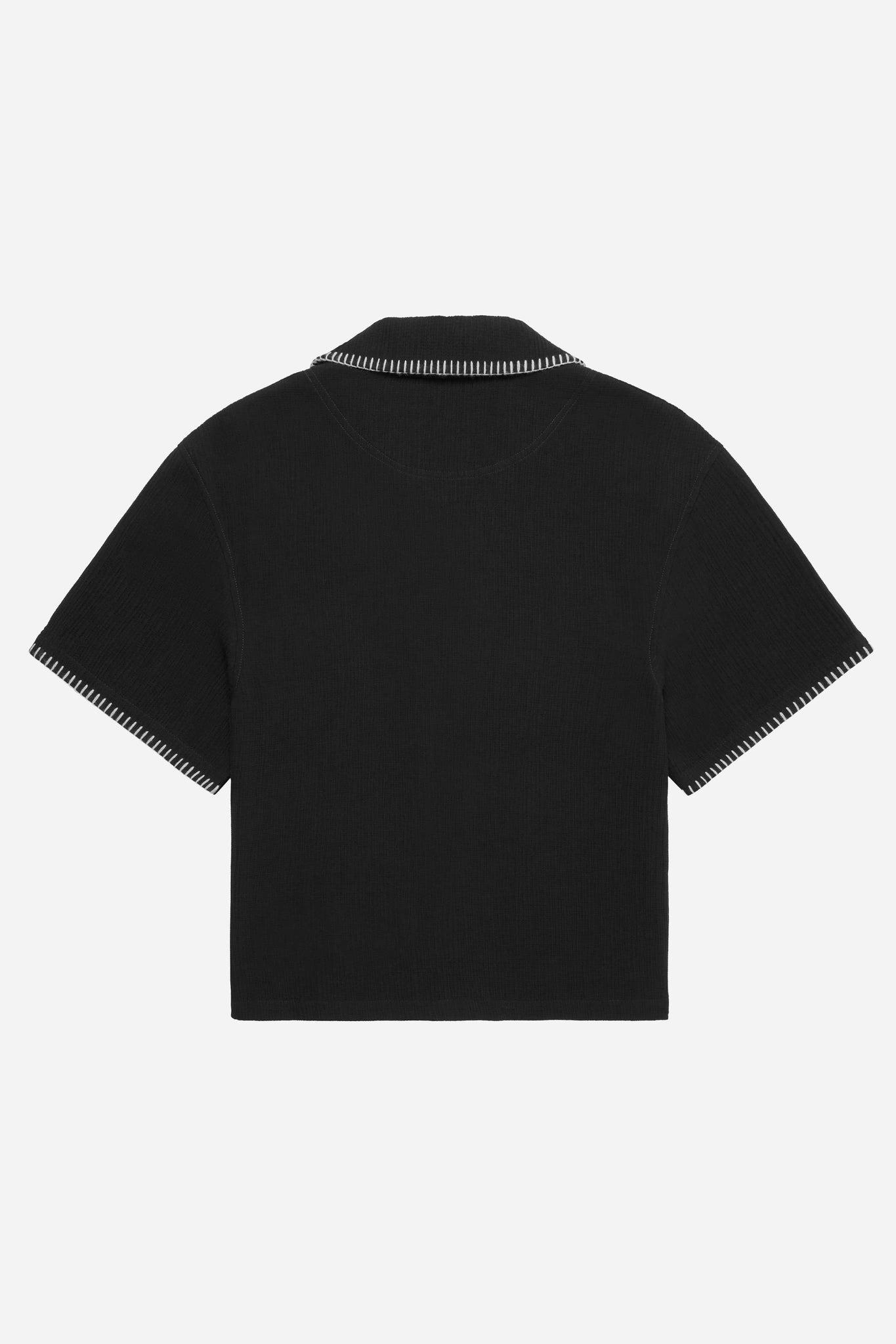 whipstitch resort shirt black/white