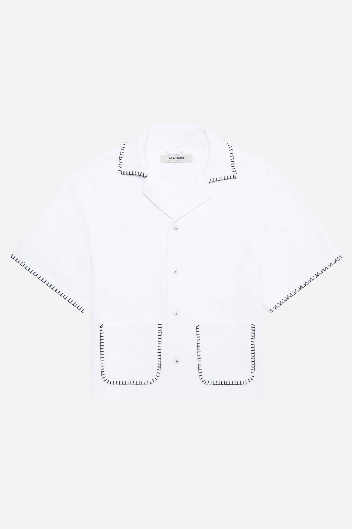 whipstitch resort shirt white/black