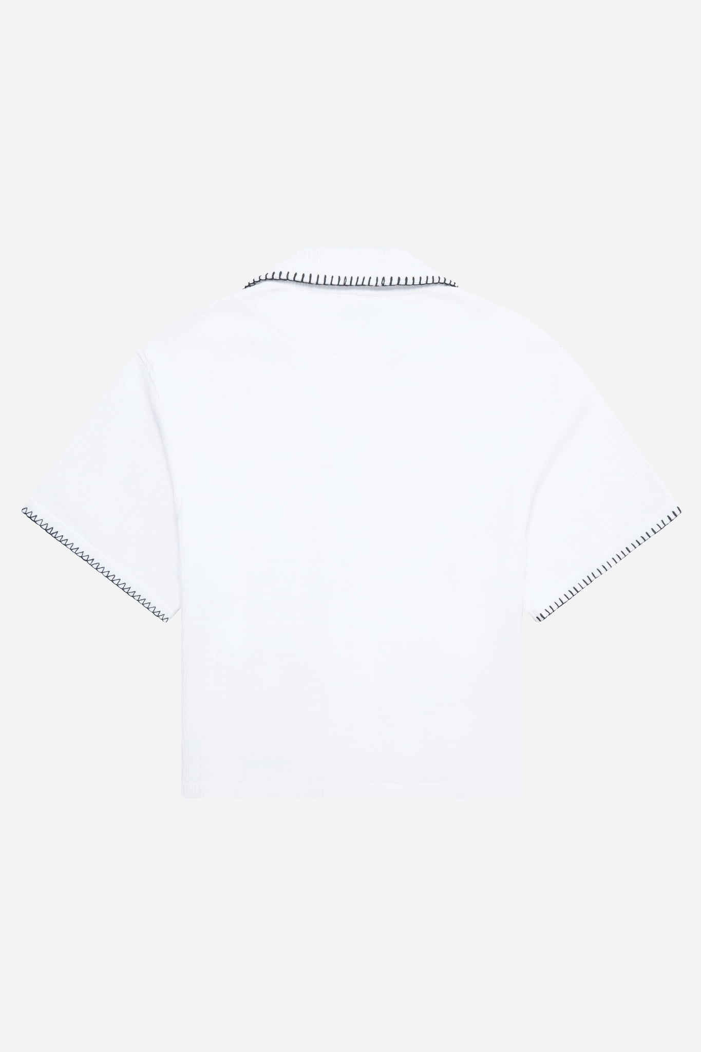 whipstitch resort shirt white/black