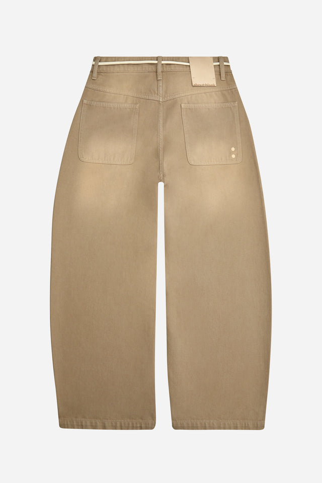 wide leg denim sand wash
