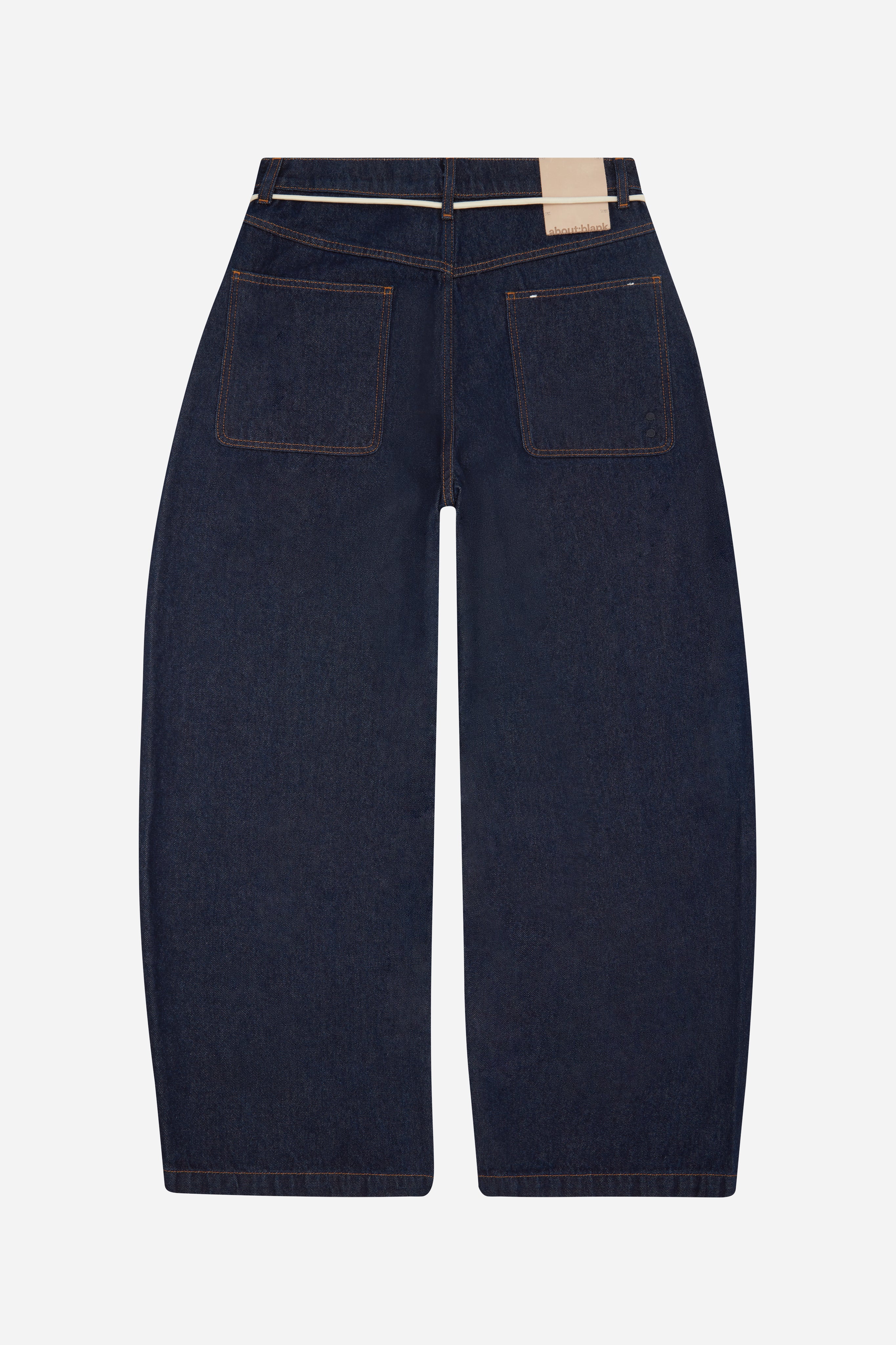 about:blank | wide leg felled denim - raw indigo