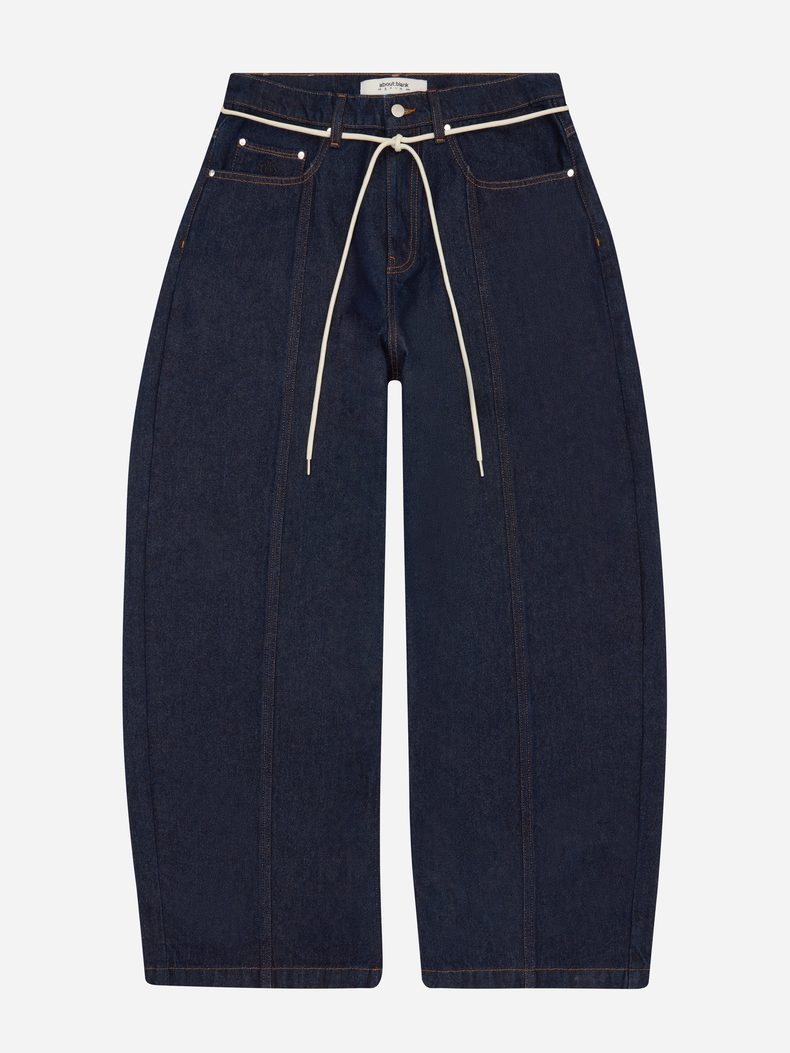 about:blank | wide leg felled denim - raw indigo