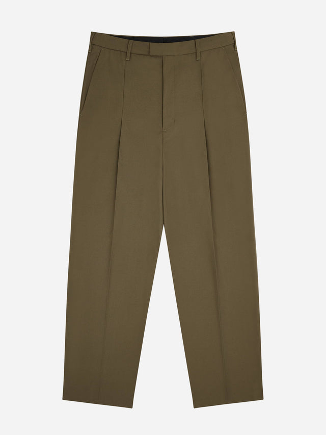 tailored wide leg trouser olive