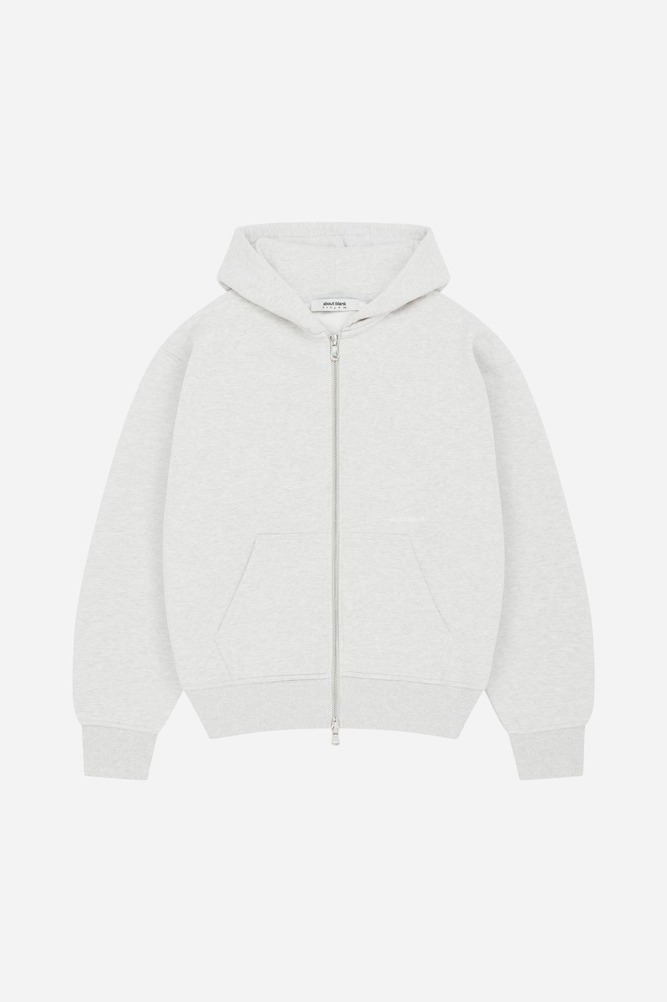 box zip hoodie grey marl/white