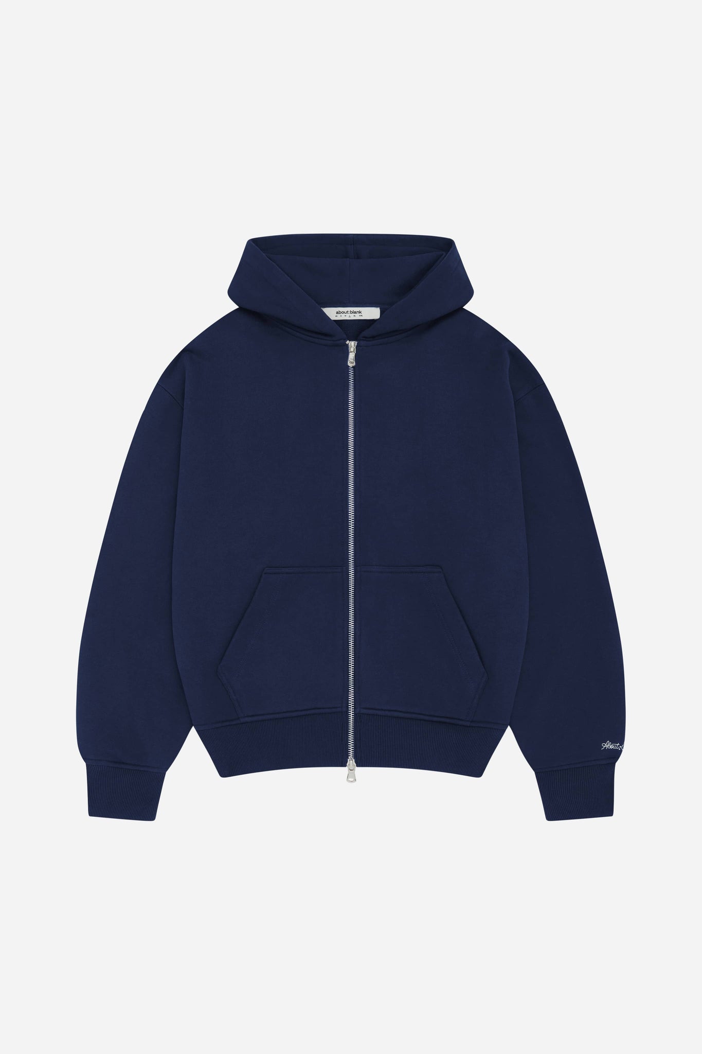 chainstitch zip hoodie navy/ecru