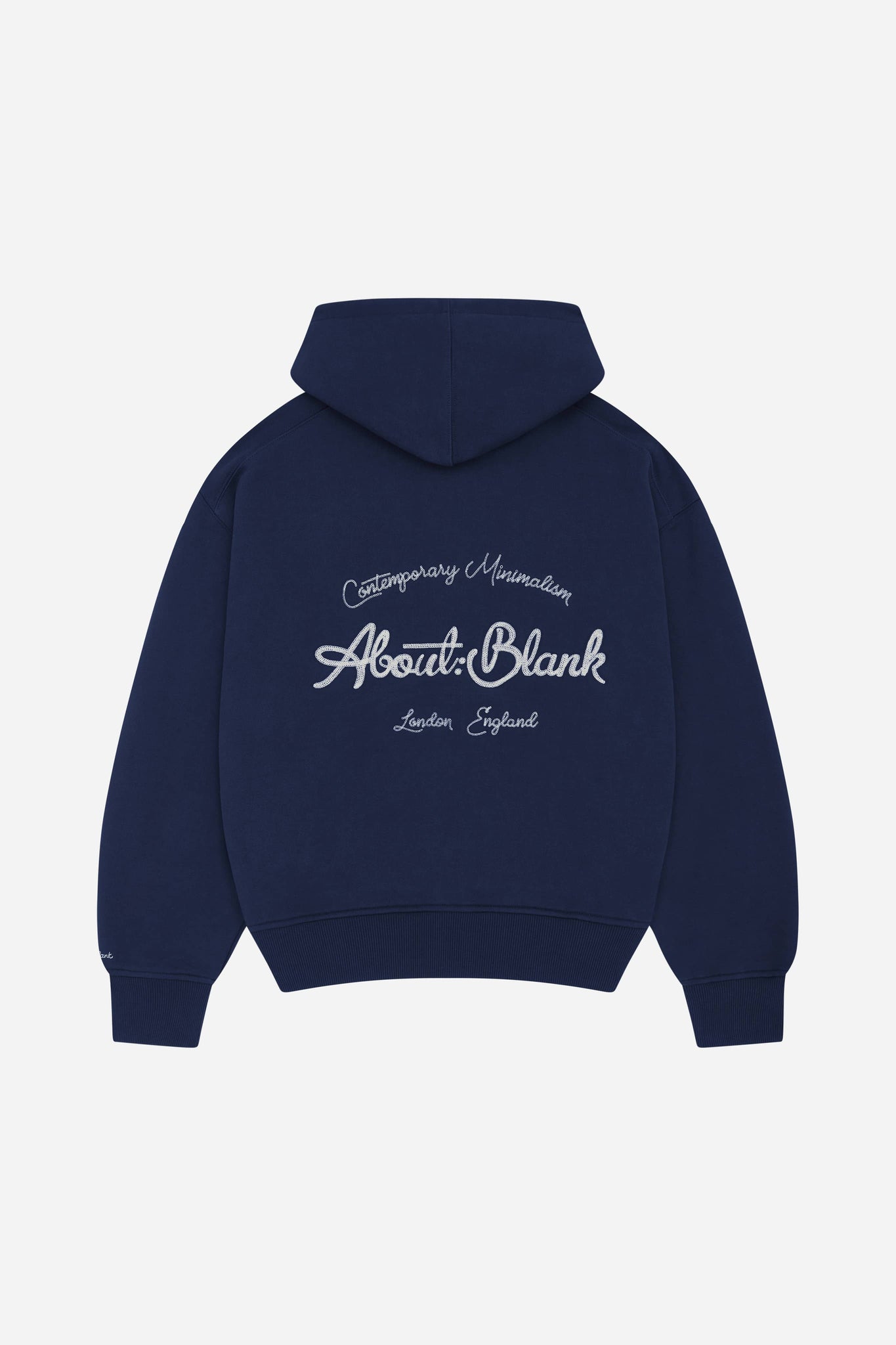 chainstitch zip hoodie navy/ecru