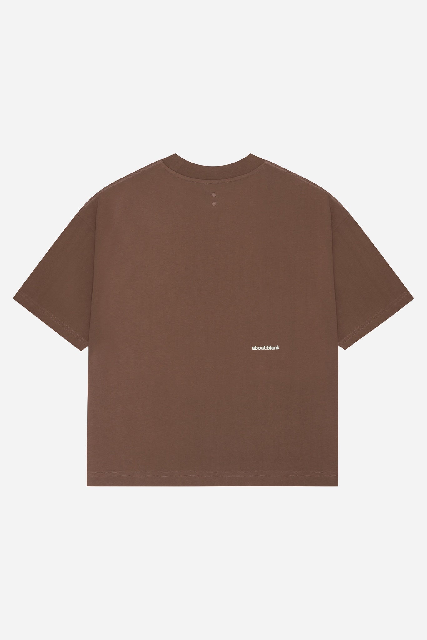 mock neck t-shirt brown/ecru