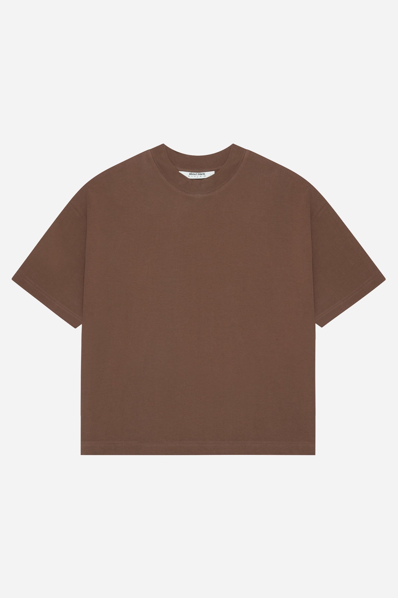 mock neck t-shirt brown/ecru