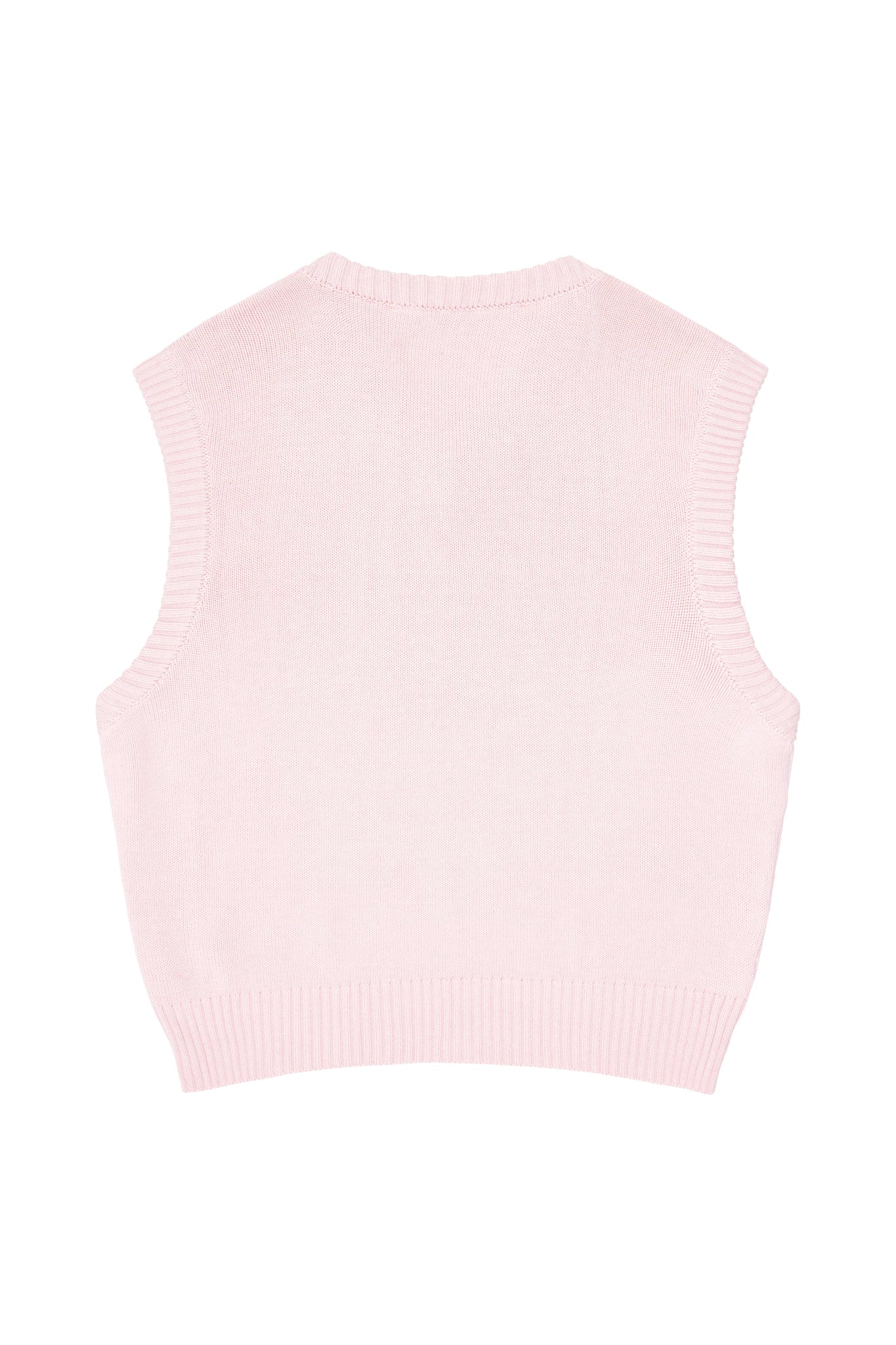 v-neck knitted vest pink