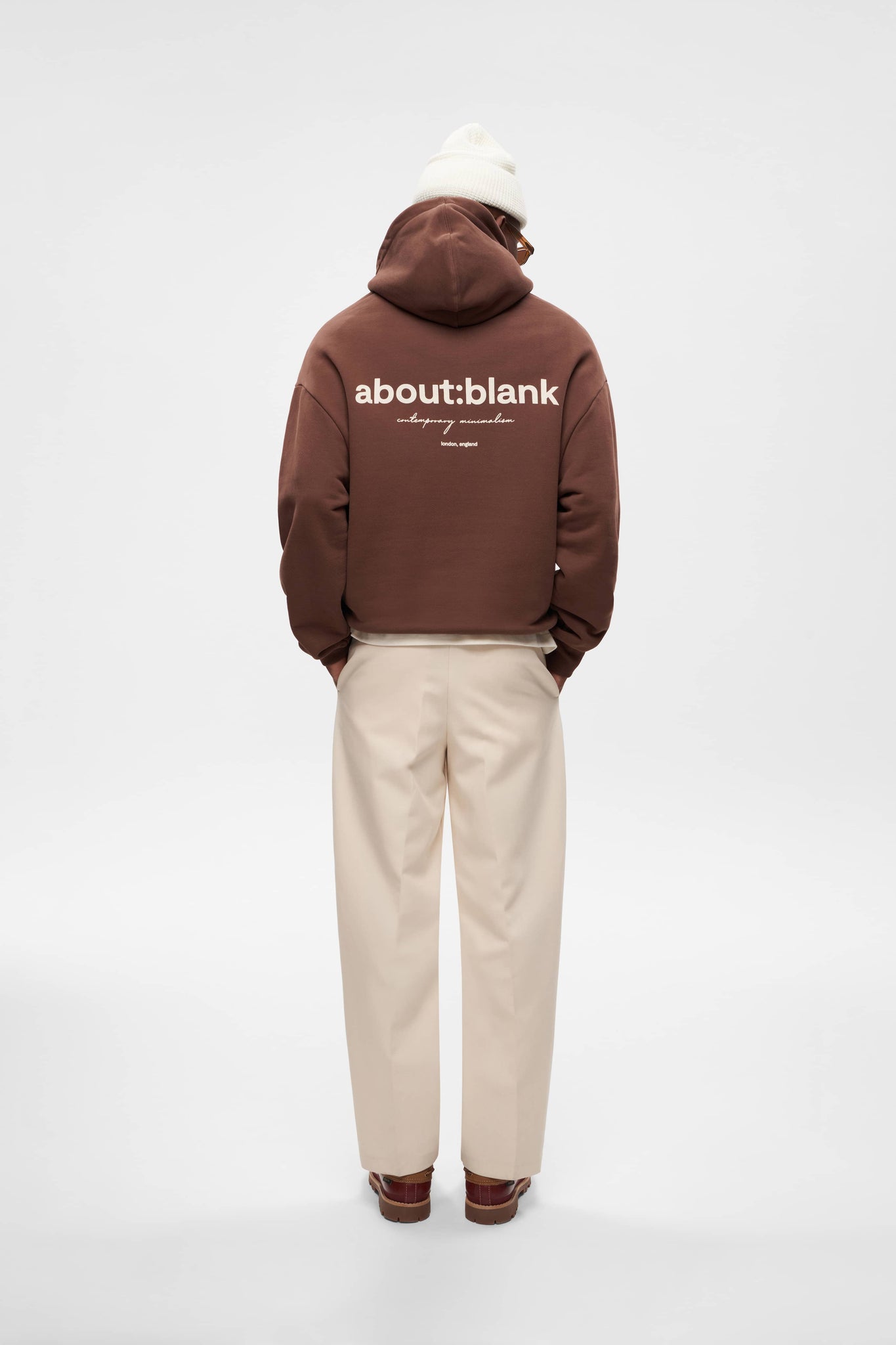 box hoodie brown/ecru