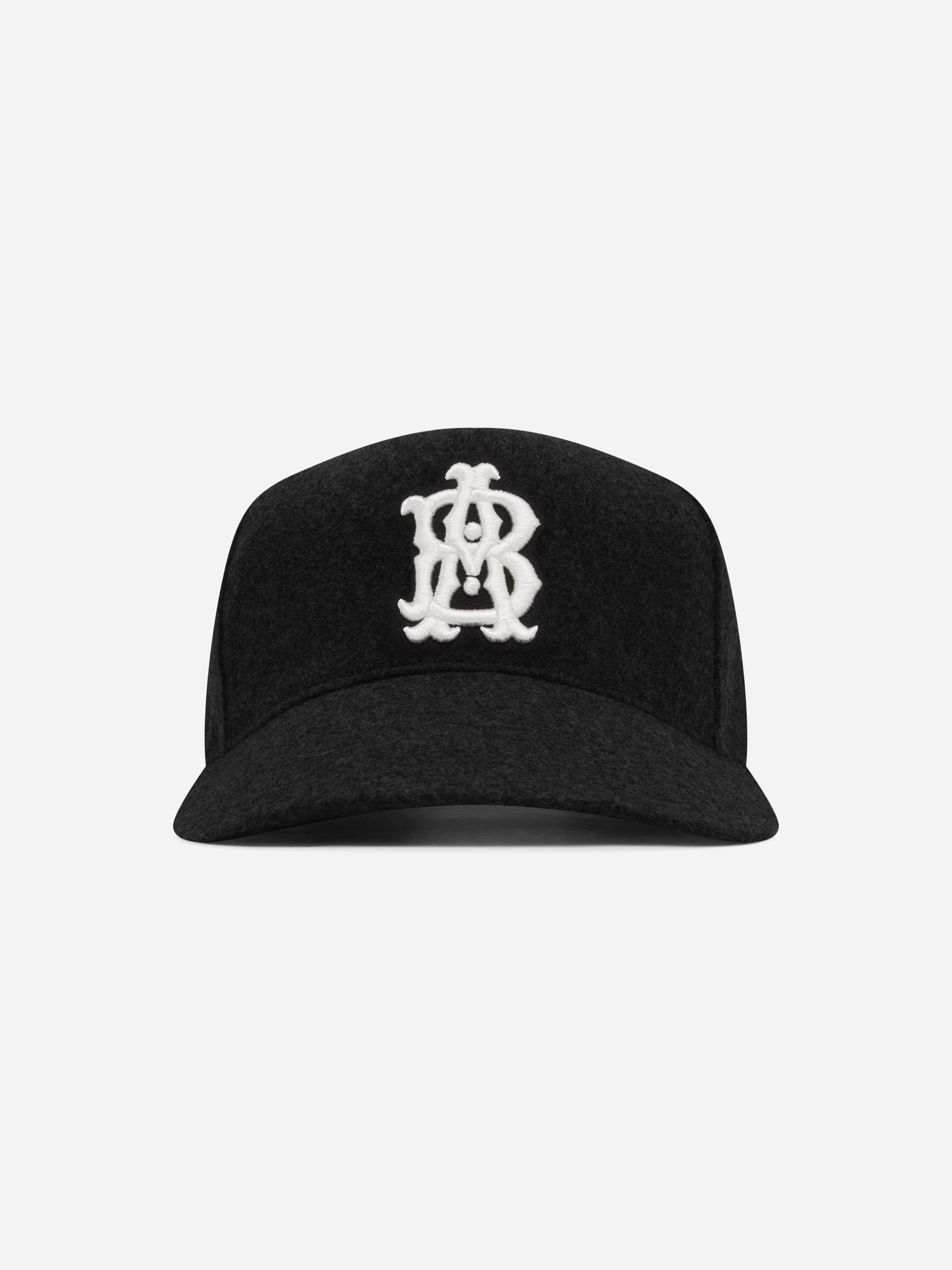 about:blank | monogram wool cap black/ecru