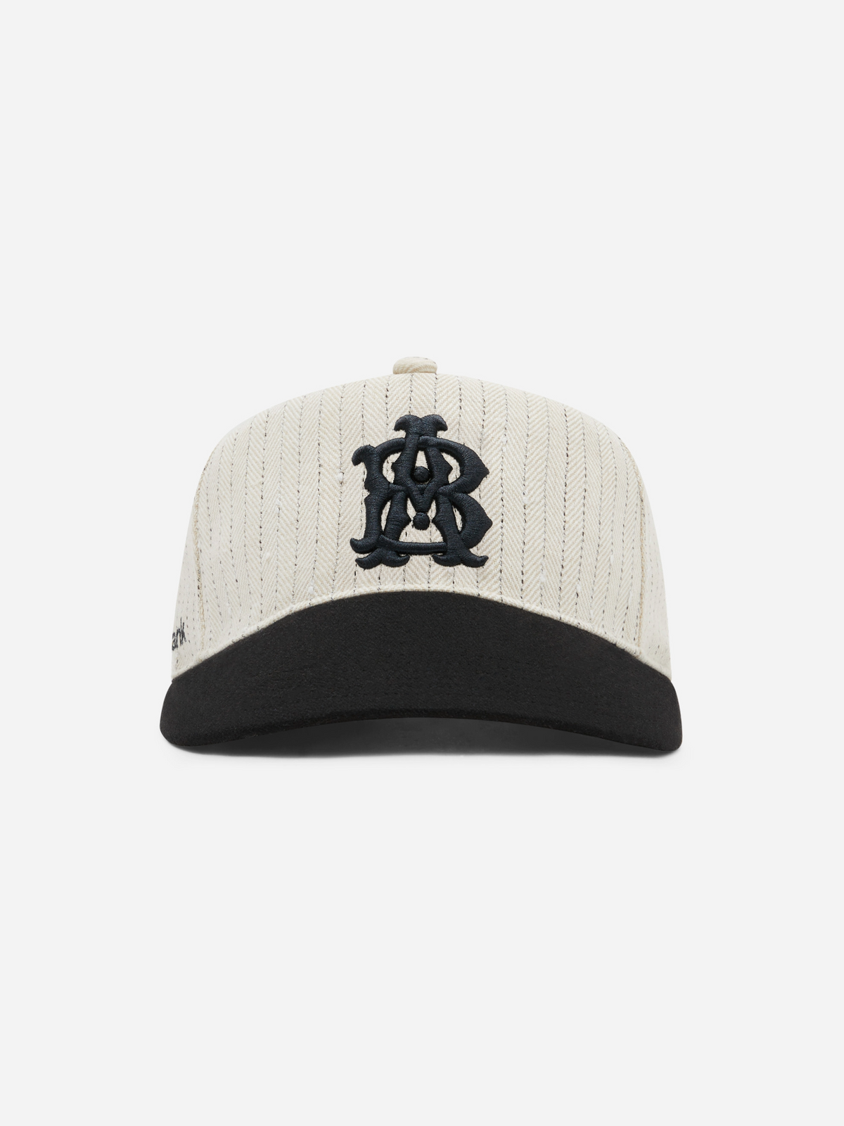 monogram pinstripe cap beige/black