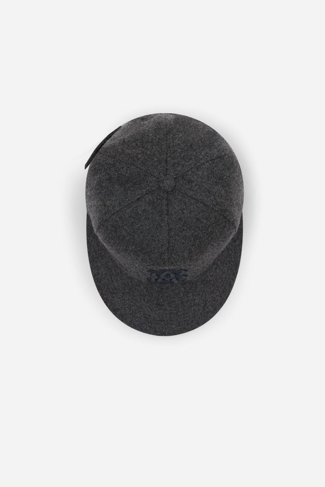 monogram wool cap charcoal