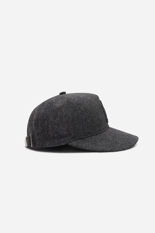 monogram wool cap charcoal
