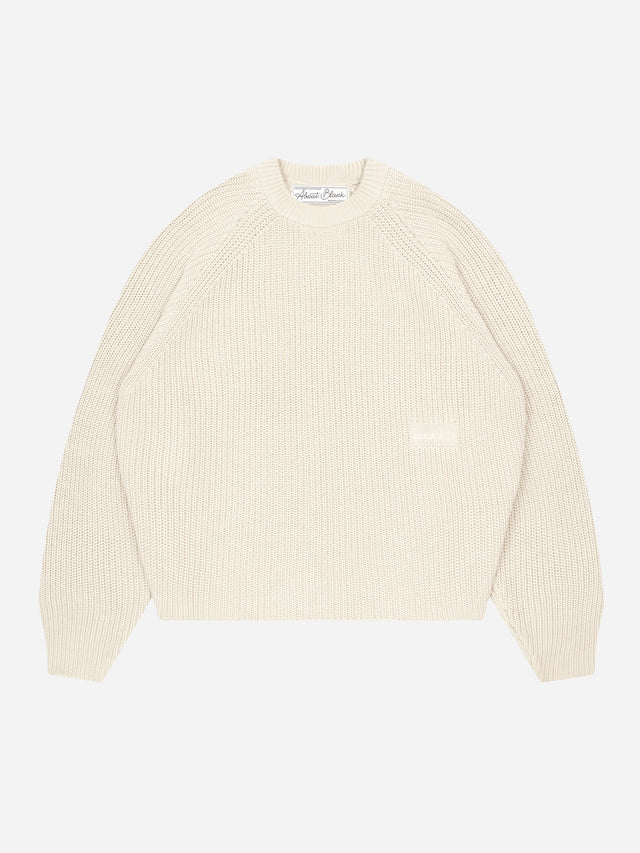 rib knit crew pumice