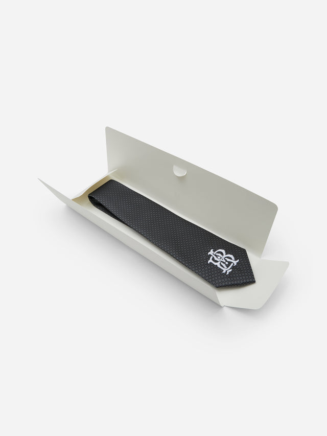 monogram tie grey