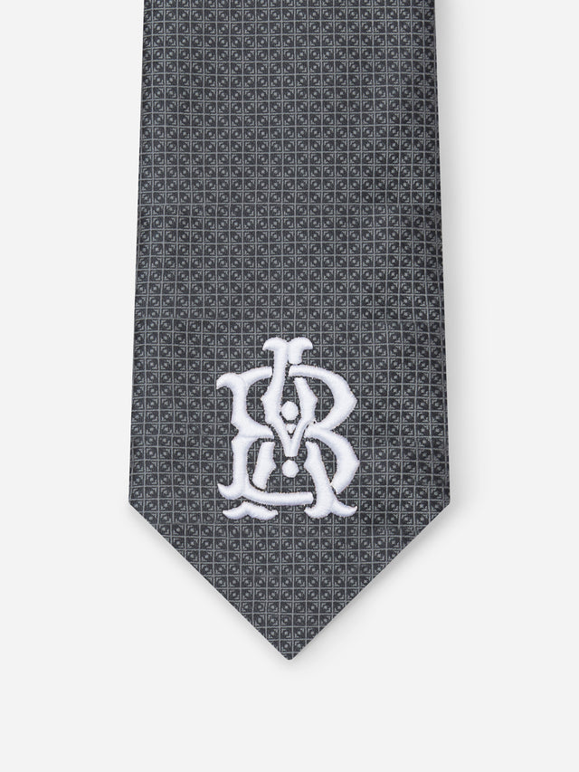 monogram tie grey