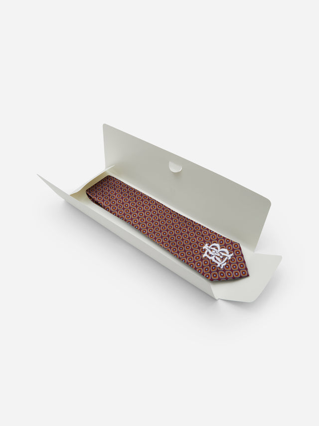 monogram tie red