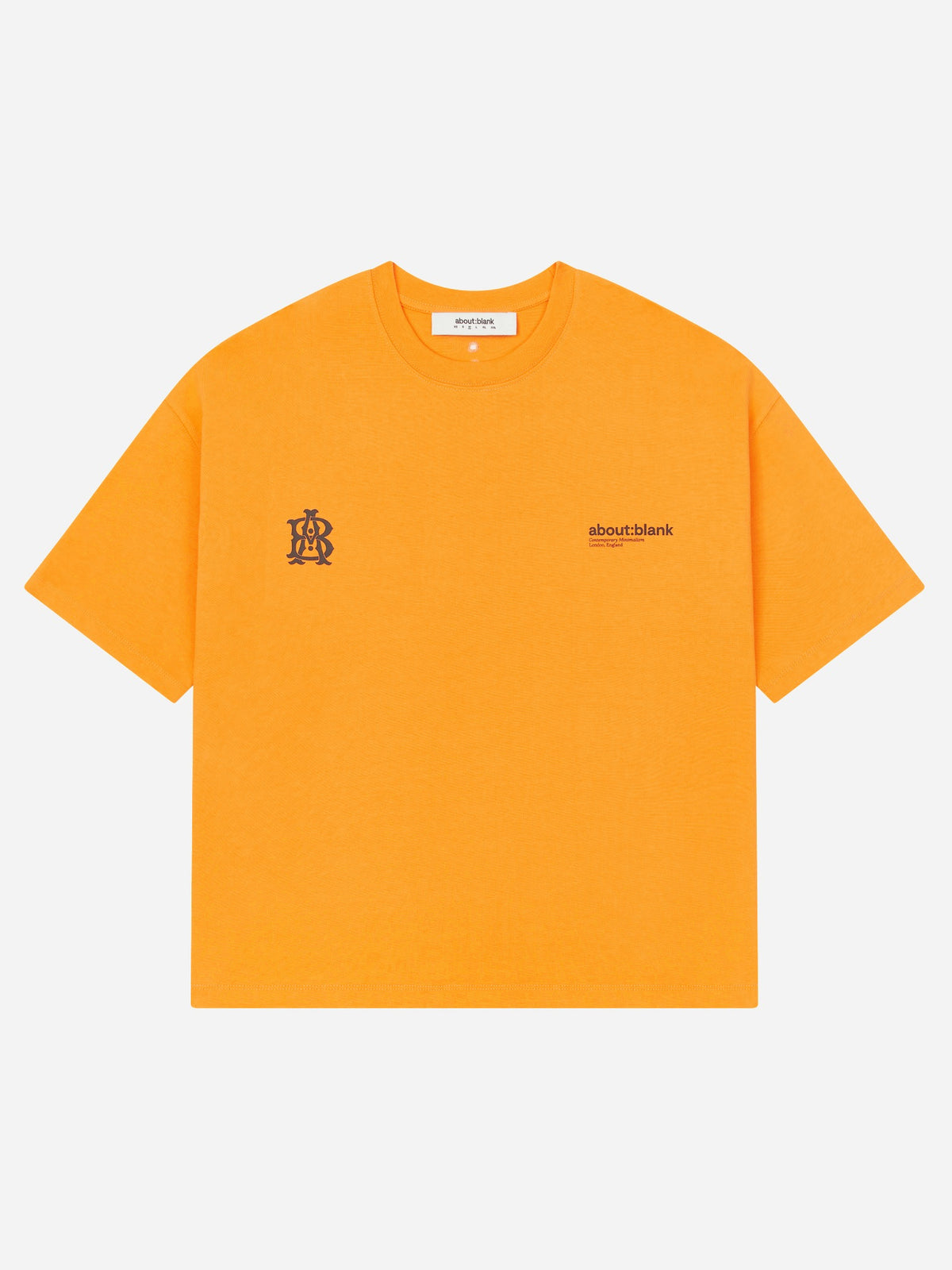 dual logo t shirt orange black