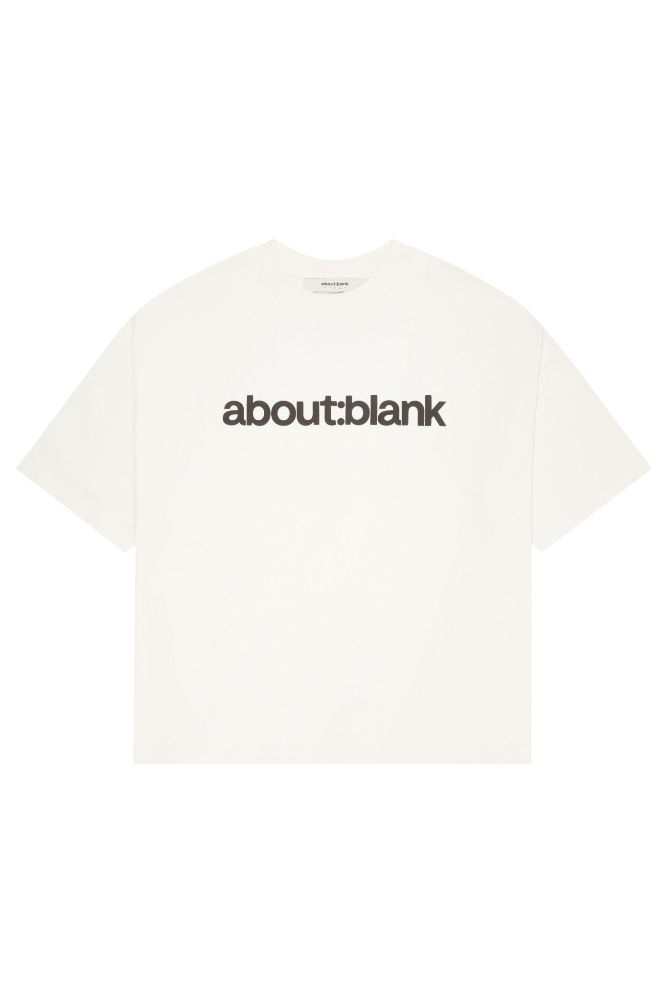 About blank Block Mock Neck Oversized T shirt About blank block mock neck oversized t shirt