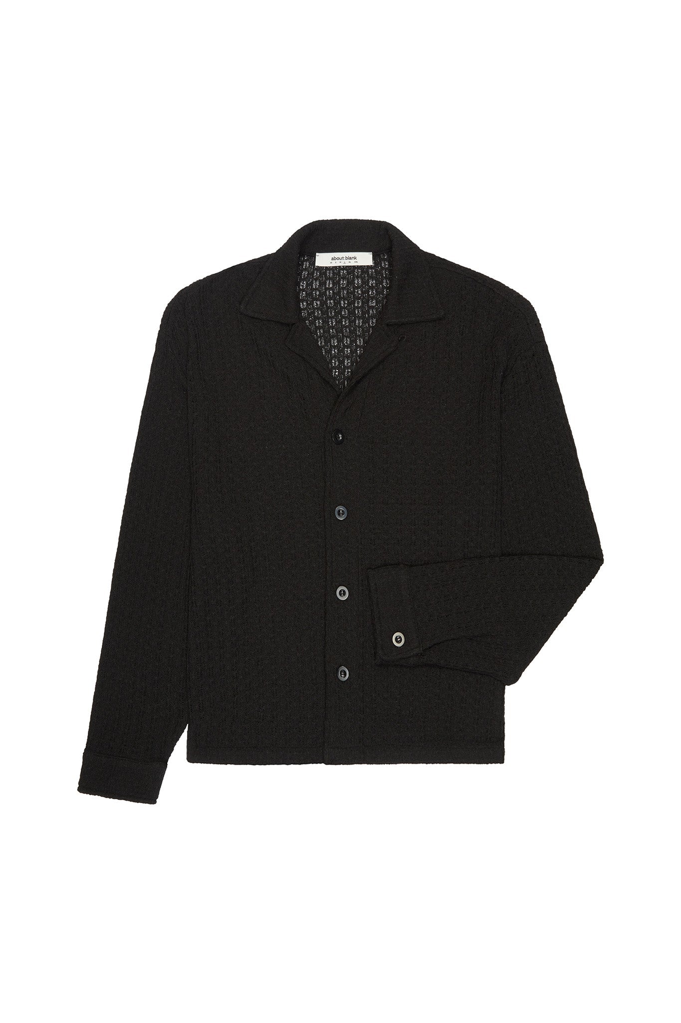 about---blank.comlong sleeve knitted shirt black