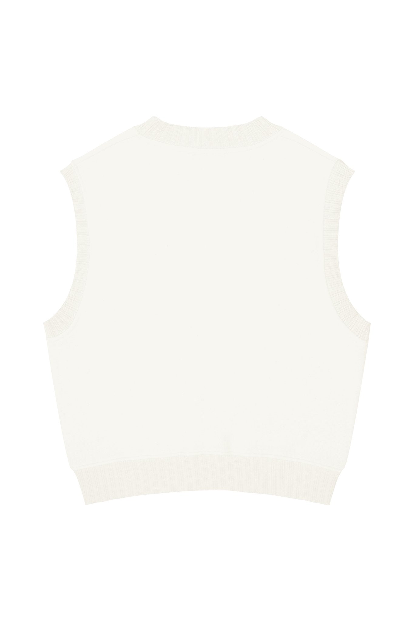 about---blank.comv-neck wool vest ecru